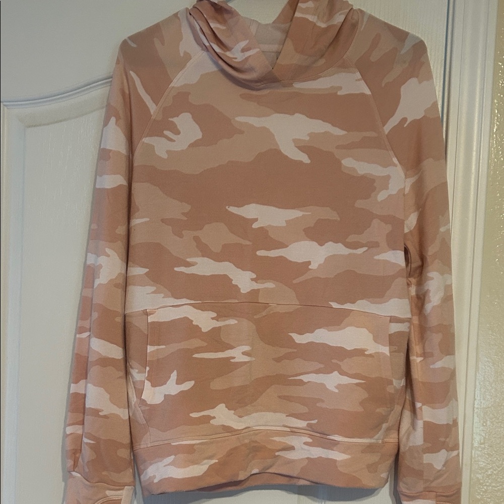 Athleta Kids Camo Hoodie - Pink and Cream